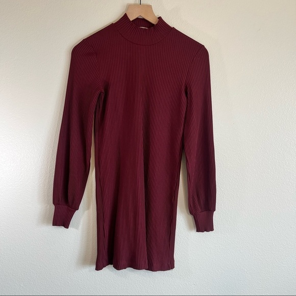 Wilfred Dresses & Skirts - Aritzia Wilfred Ribbed Burgundy Dress